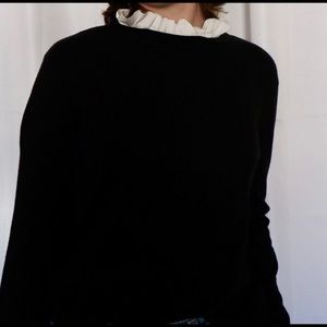 Black Long-sleeve with White Ruffles